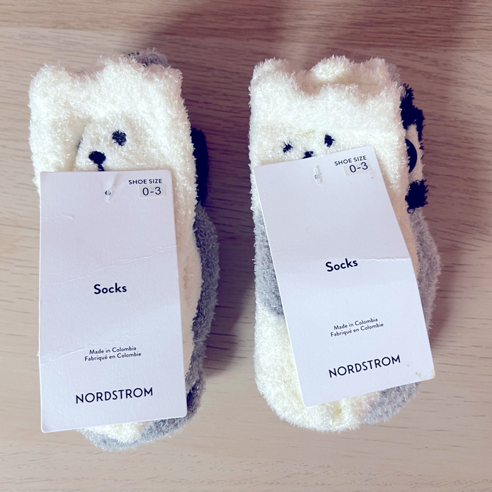 NWT Nordstrom Baby Butter Newborn SOCKS Sz 0-3 Months BUNDLE OF (6) Black, White